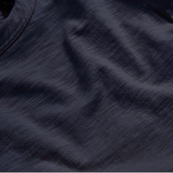 Veronica Beard Waldorf Ruched-Sleeve Slub T-Shirt Navy SMALL - Picture 4 of 7